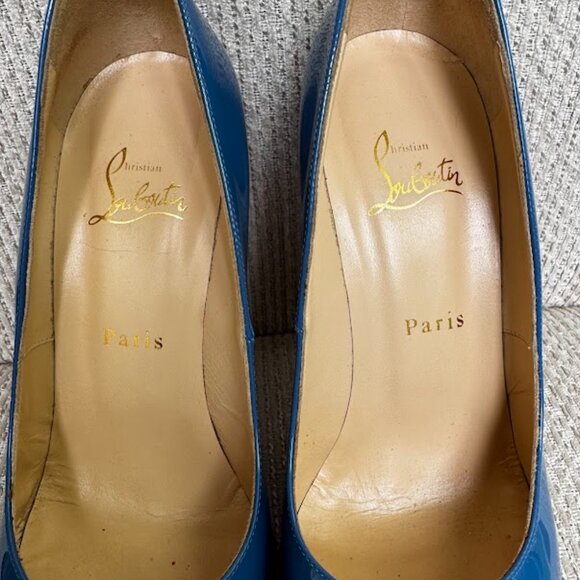 Christian Louboutin Women EU 39 US 8.5 size Blue Shoes Heels Pumps - Picture 11 of 16